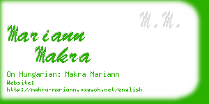 mariann makra business card